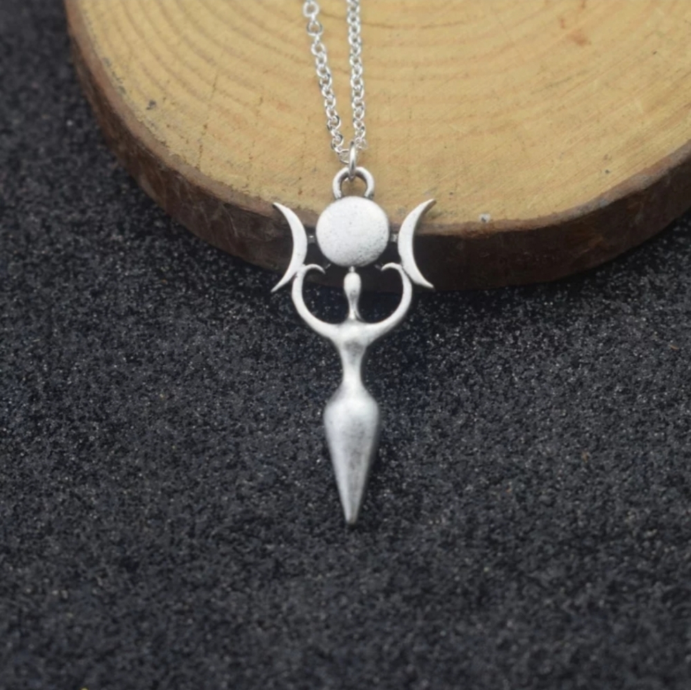 Sterling silver Goddess Moon wicca necklace pagan